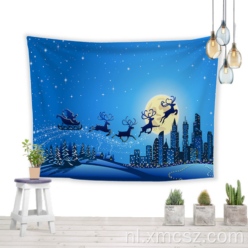 Blue Sky Lucky Deer geprint wandtapijt